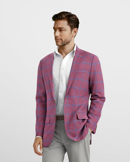 Deconstructed Hampton Burgundy Linen Blazer