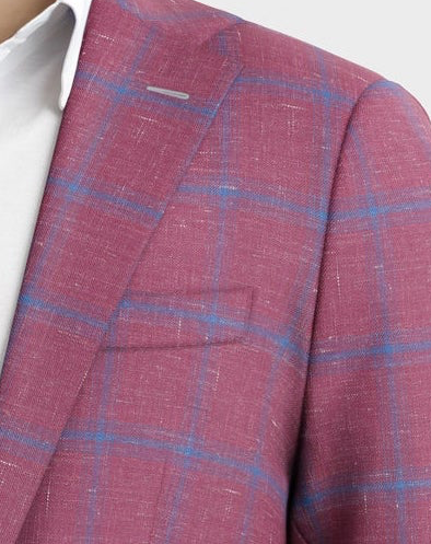Deconstructed Hampton Burgundy Linen Blazer