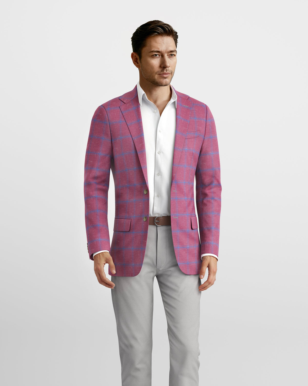 Deconstructed Hampton Burgundy Linen Blazer