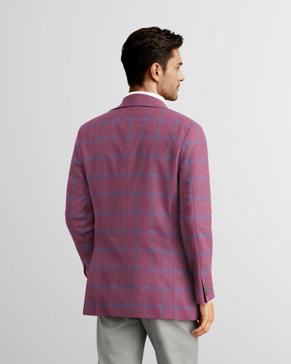 Deconstructed Hampton Burgundy Linen Blazer