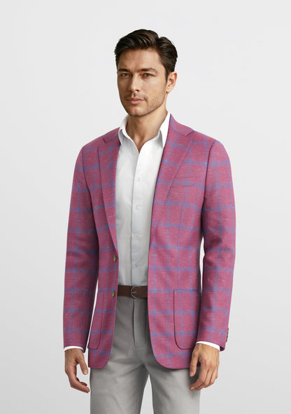 Deconstructed Hampton Burgundy Linen Blazer