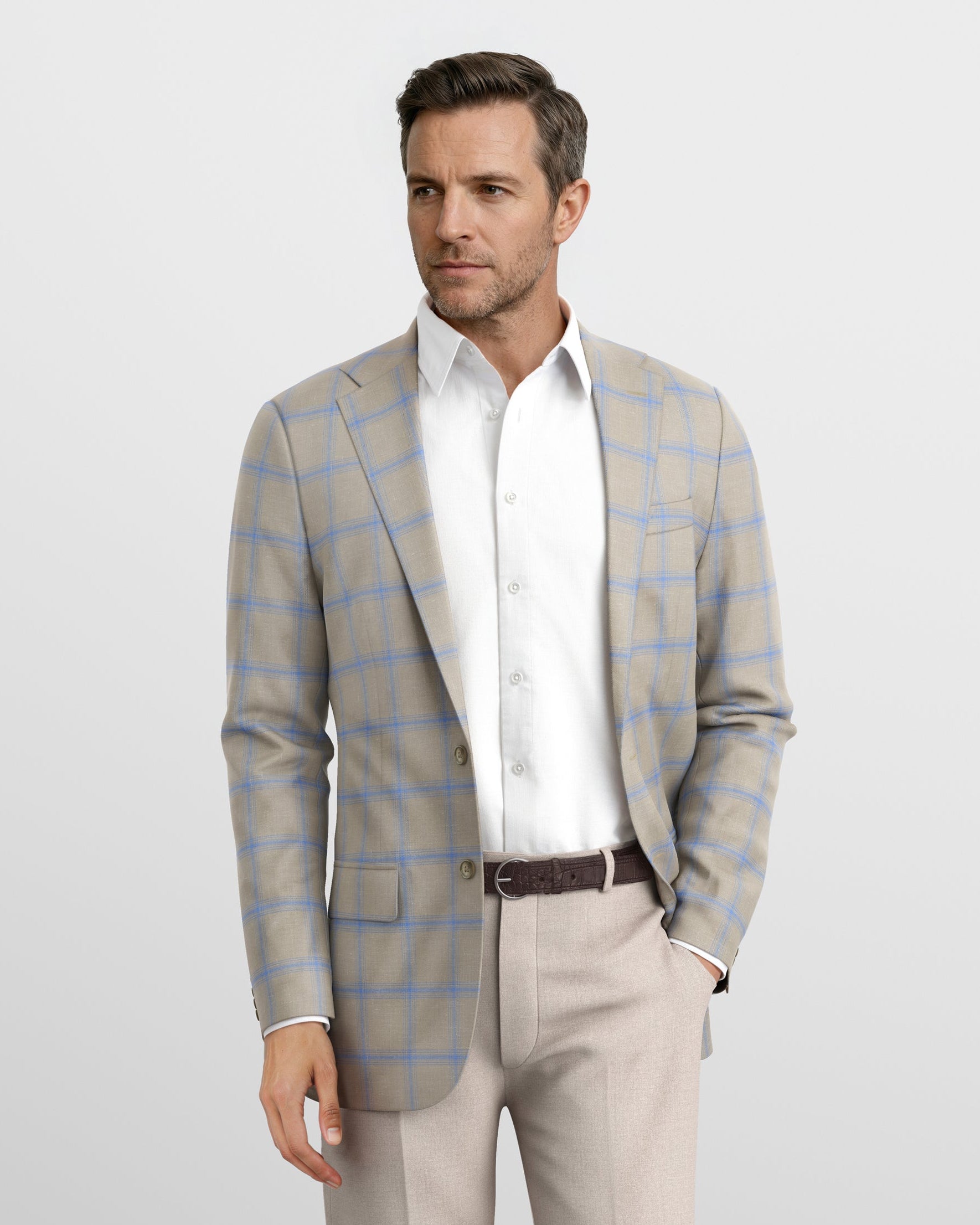 Ash Beige Hampton Linen Blazer
