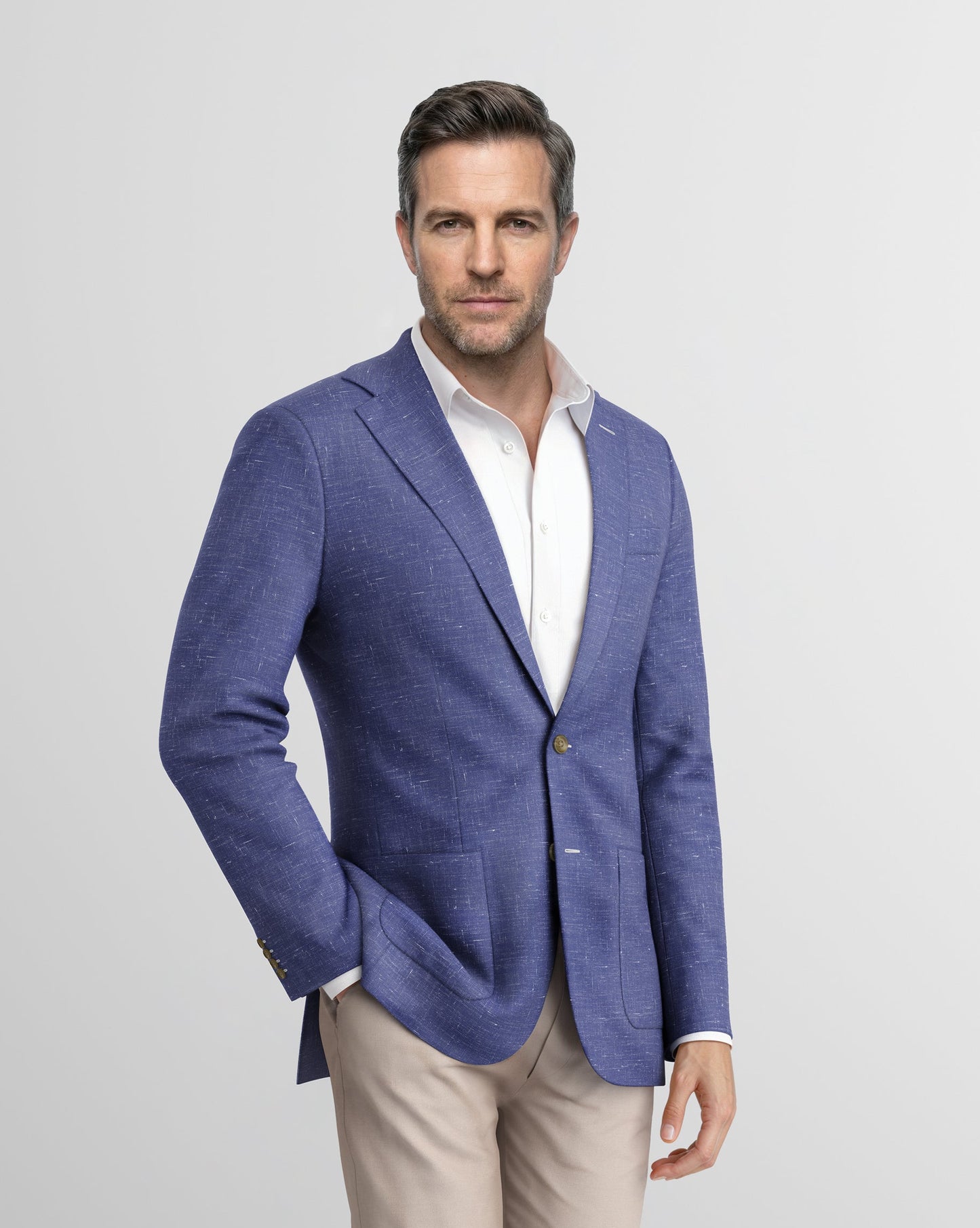 Deconstructed Malibu Navy Linen Blazer
