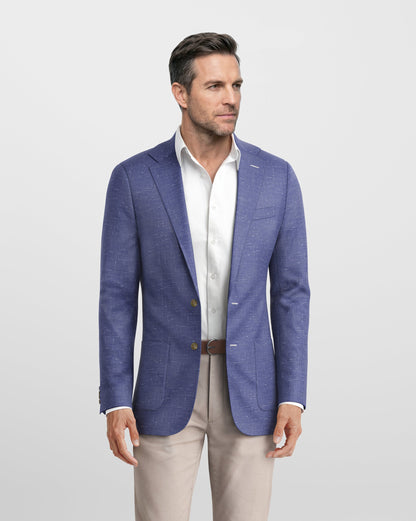 Deconstructed Malibu Navy Linen Blazer