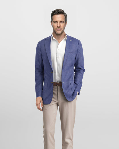 Deconstructed Malibu Navy Linen Blazer