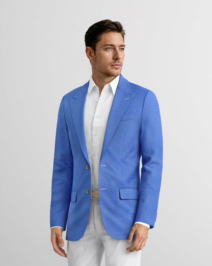 Deconstructed Malibu French Blue Linen Blazer
