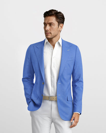 Deconstructed Malibu French Blue Linen Blazer