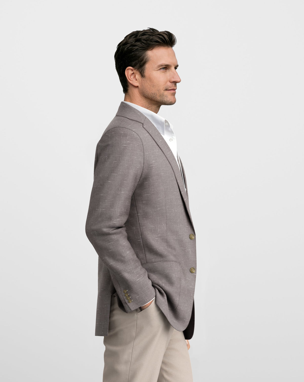 Deconstructed Malibu Ash Linen Blazer