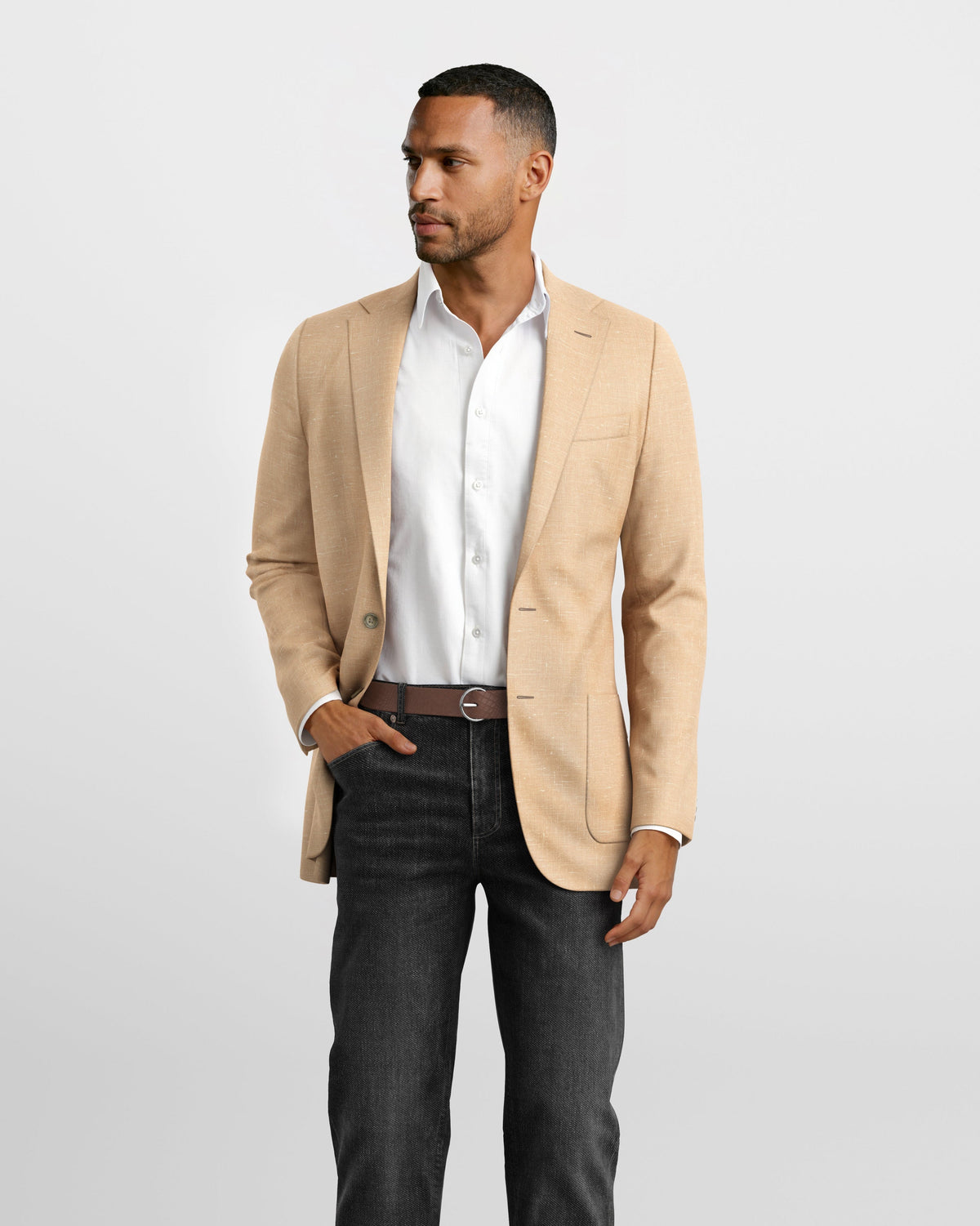 Deconstructed Malibu Sand Linen Blazer