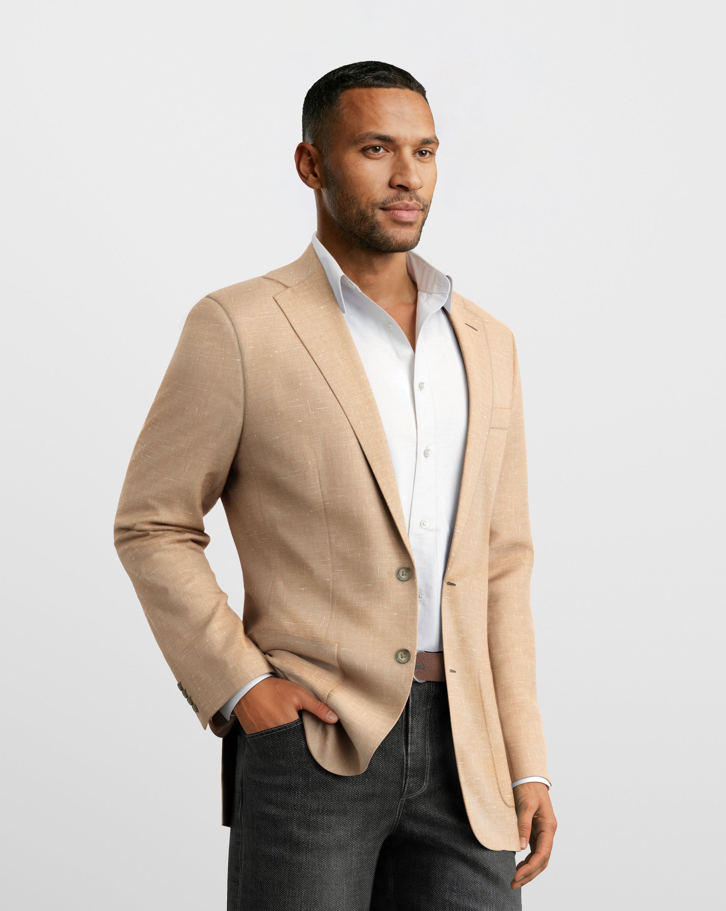 Deconstructed Malibu Sand Linen Blazer
