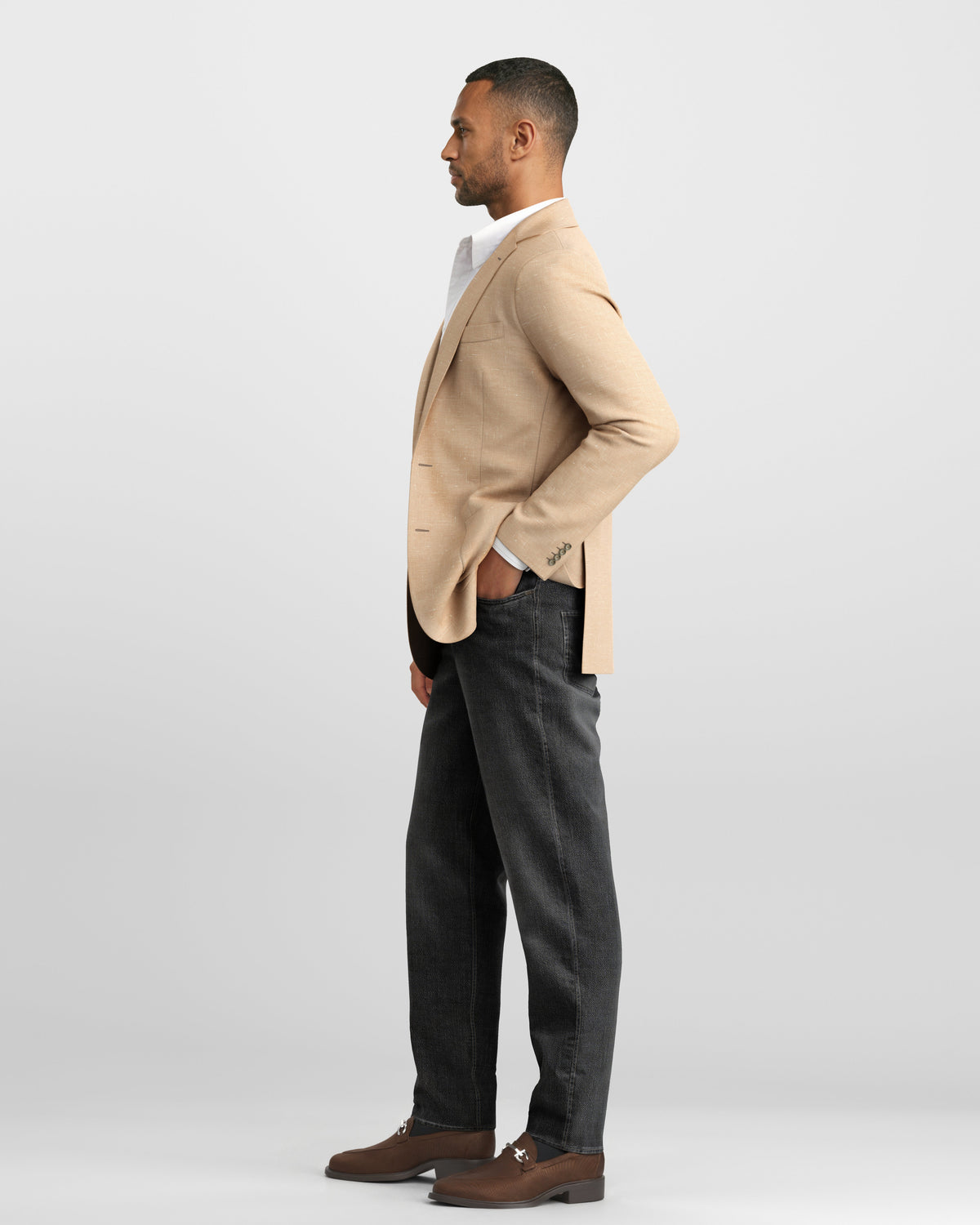 Deconstructed Malibu Sand Linen Blazer