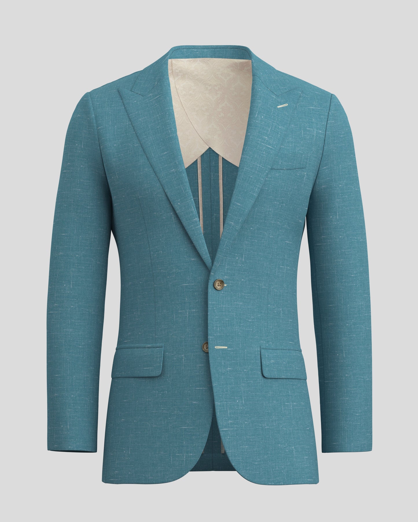 Deconstructed Malibu Teal Linen Blazer