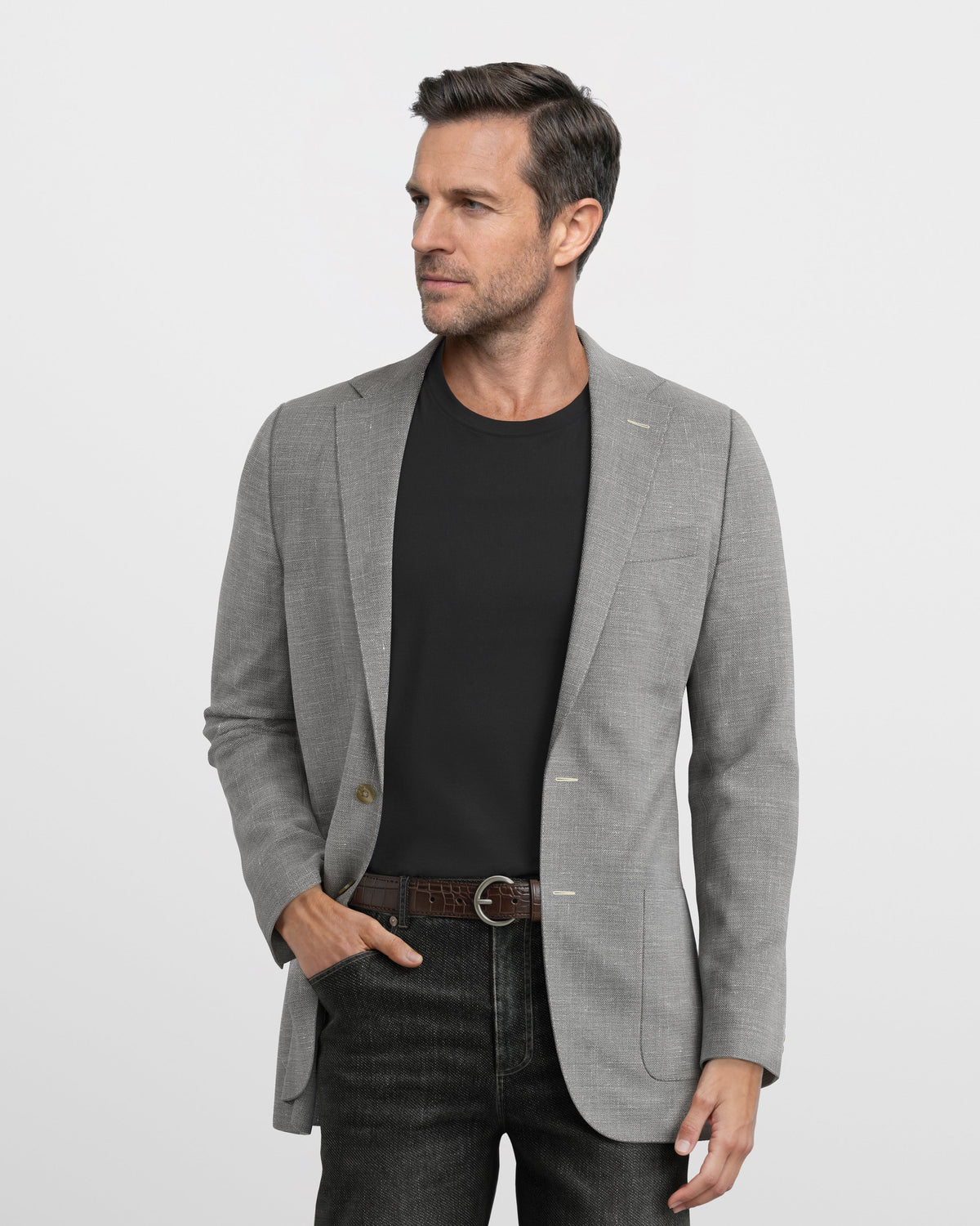 Deconstructed Grey Hopsack Mercer Blazer