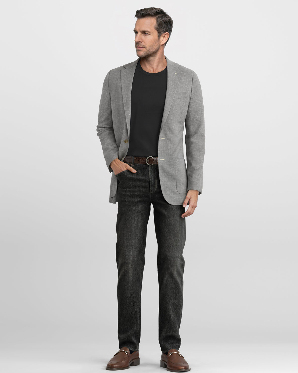 Deconstructed Grey Hopsack Mercer Blazer
