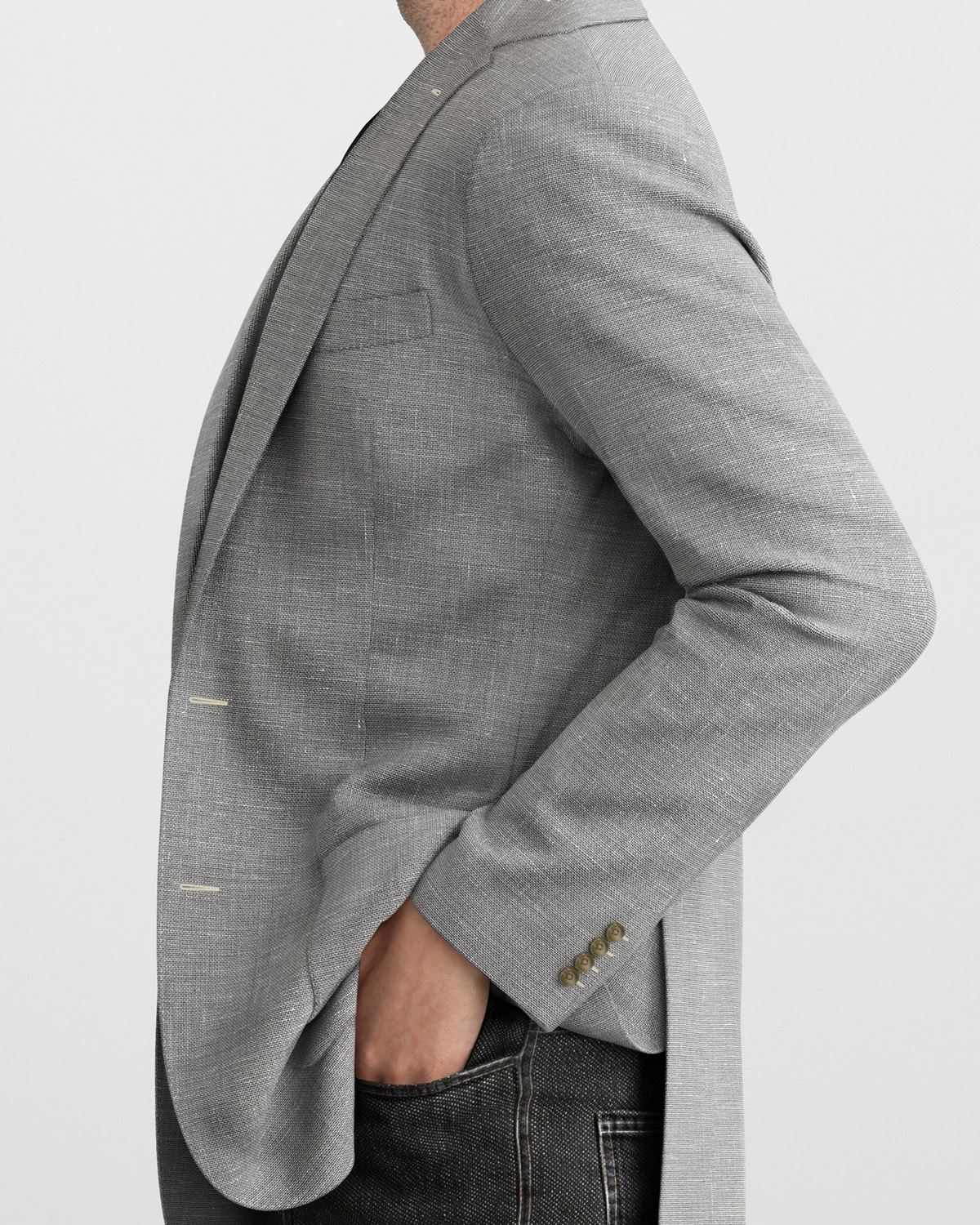 Deconstructed Grey Hopsack Mercer Blazer