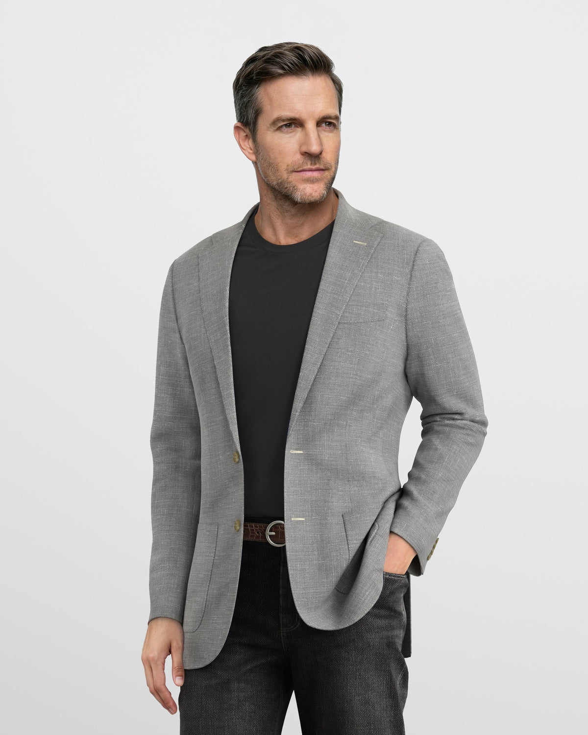Deconstructed Grey Hopsack Mercer Blazer