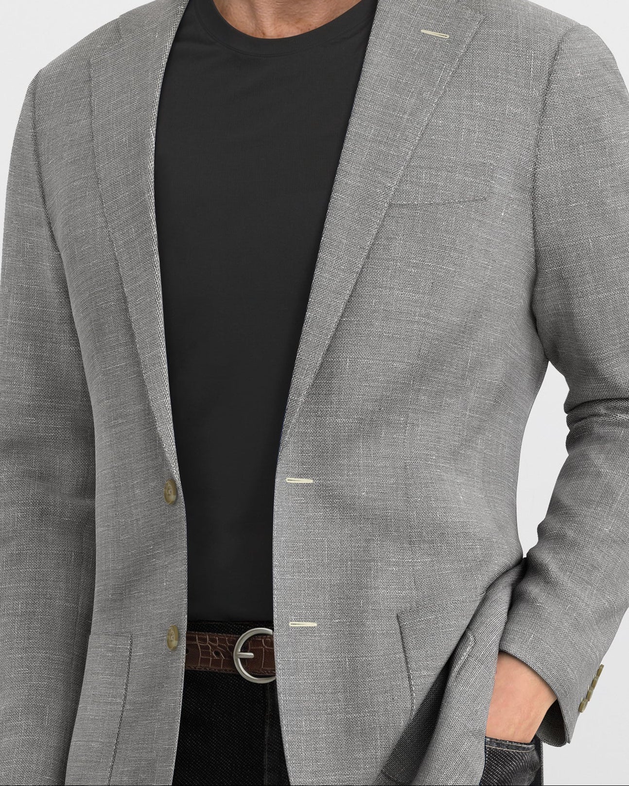 Deconstructed Grey Hopsack Mercer Blazer