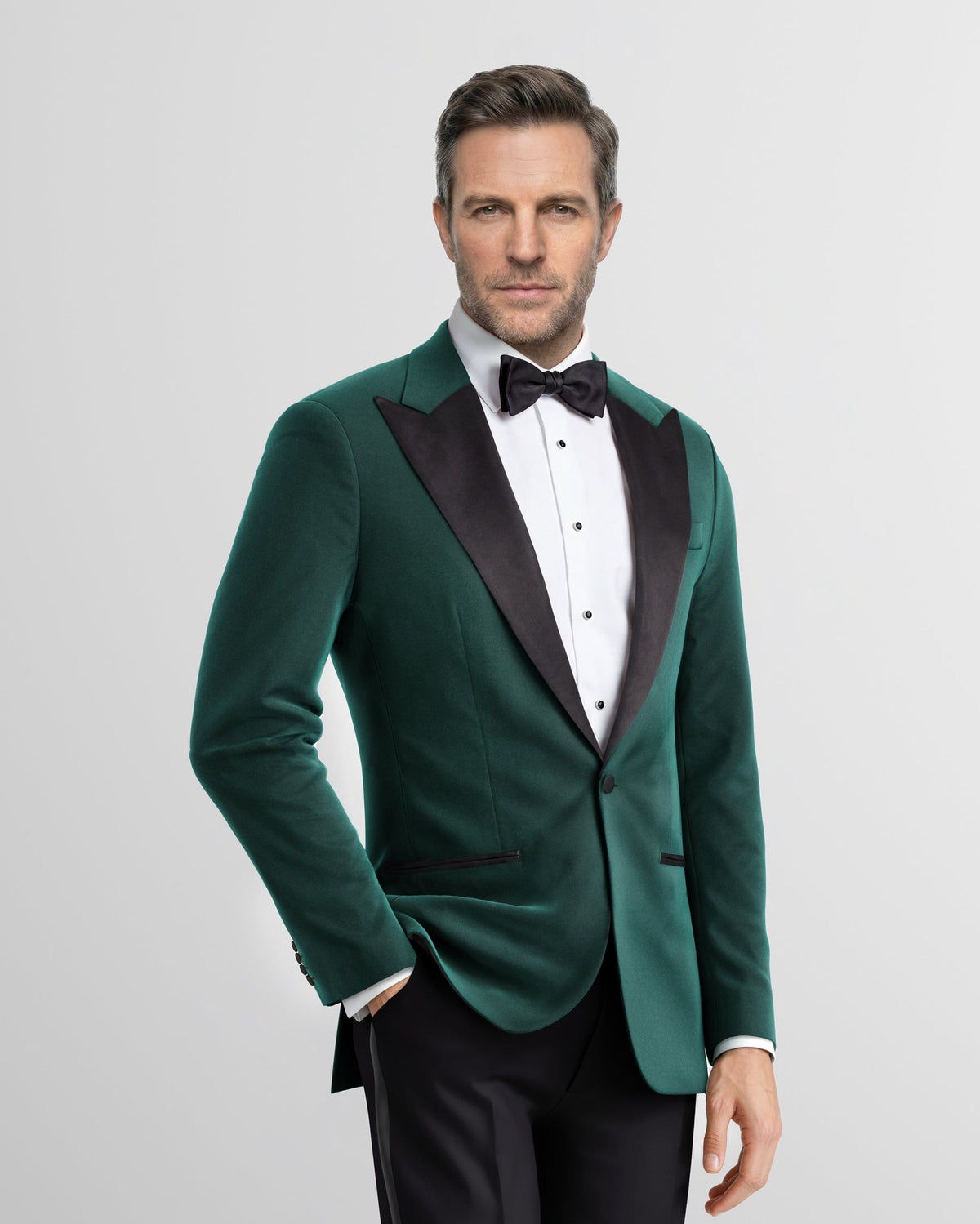 Emerald Noir Velvet Tuxedo Jacket