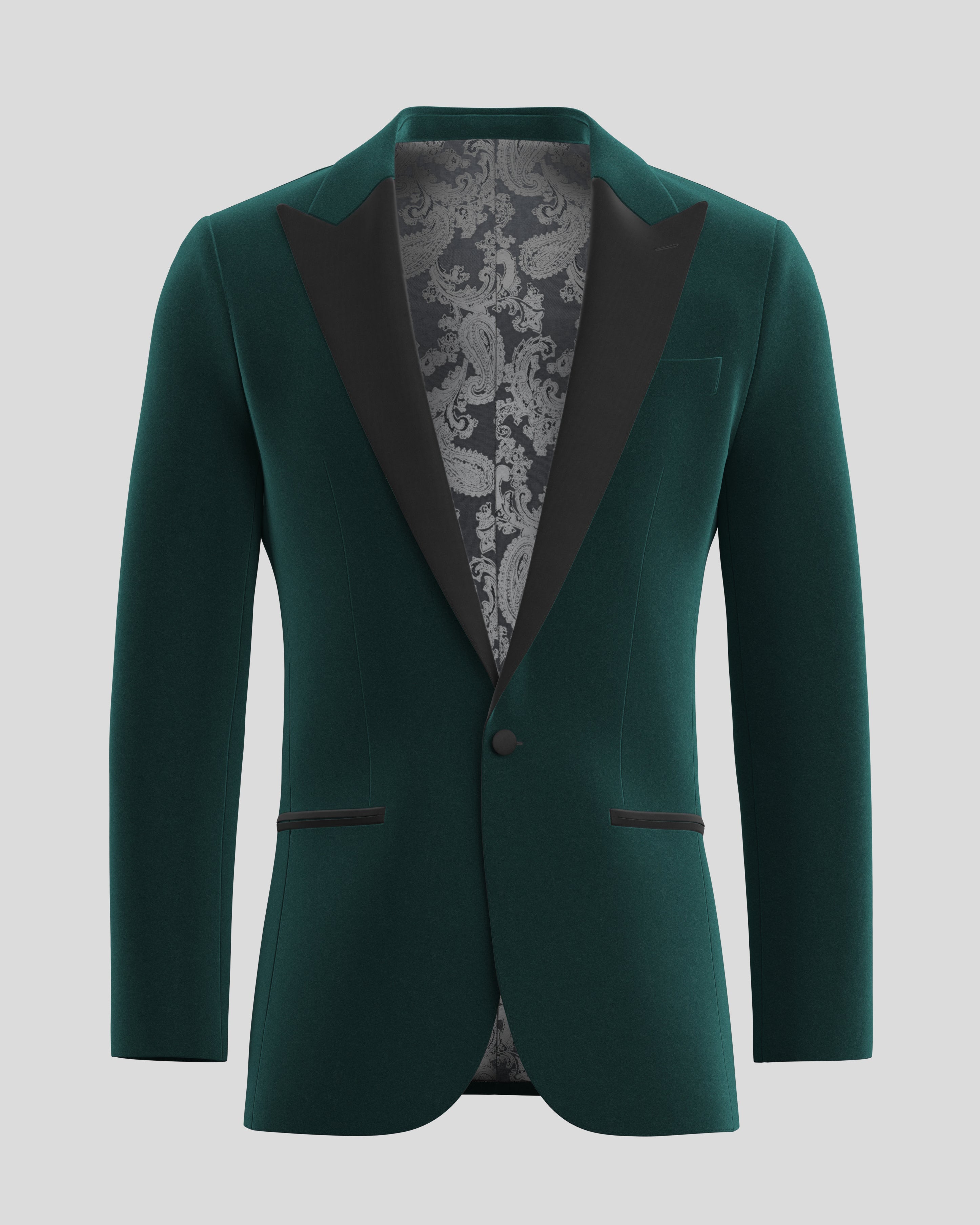 Emerald Noir Velvet Tuxedo Jacket