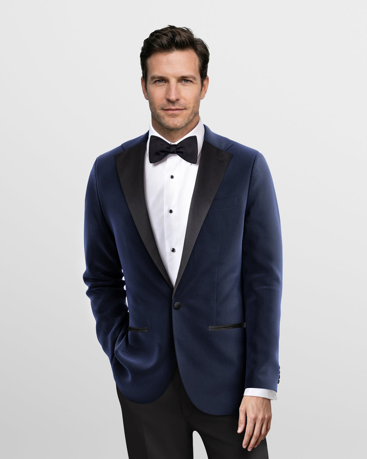 Sapphire Noir Velvet Tuxedo Jacket