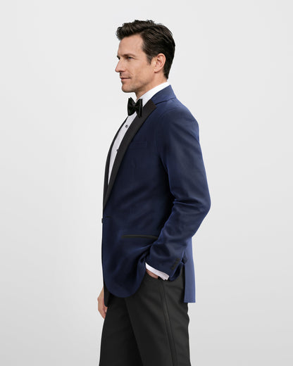 Sapphire Noir Velvet Tuxedo Jacket