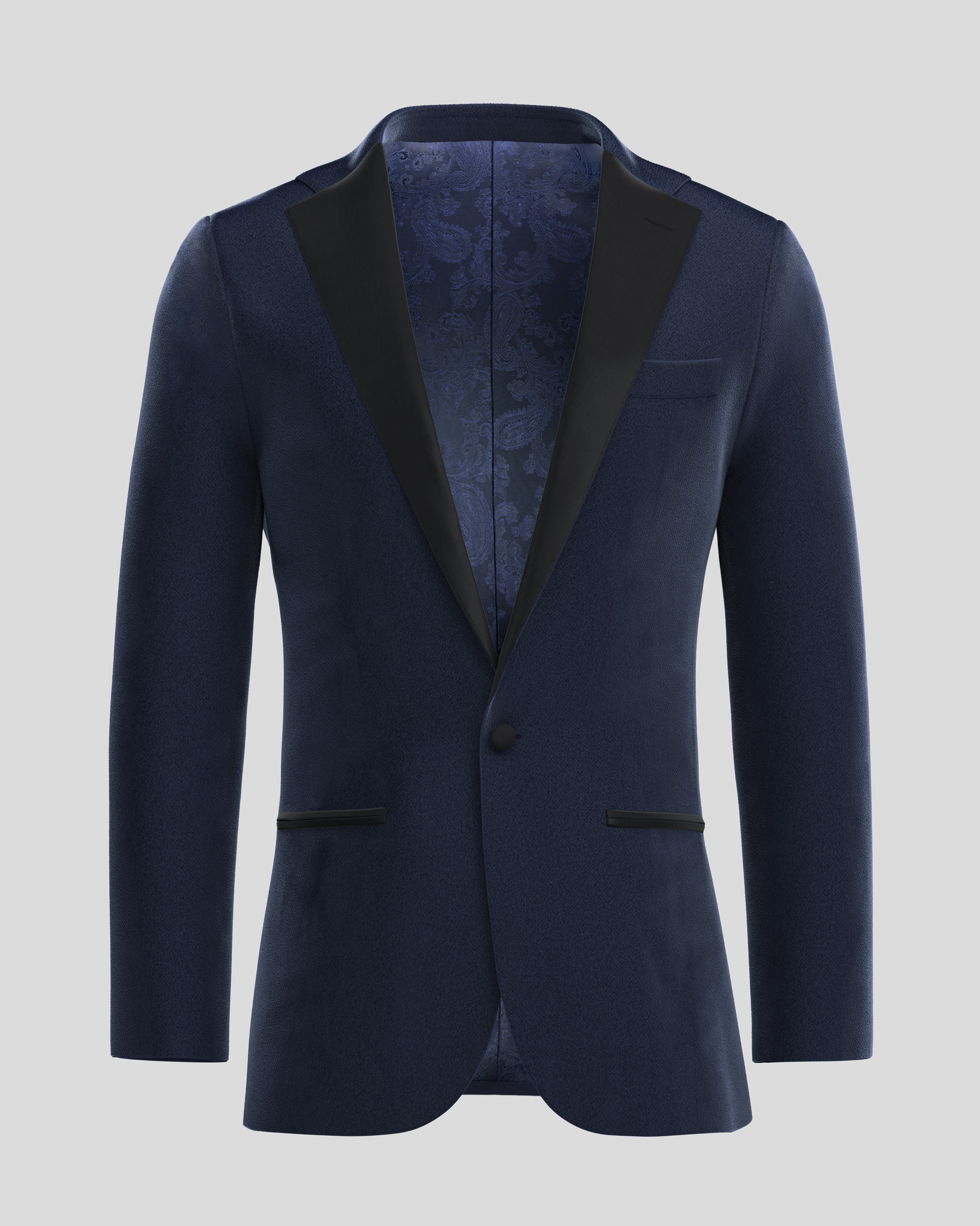 Sapphire Noir Velvet Tuxedo Jacket