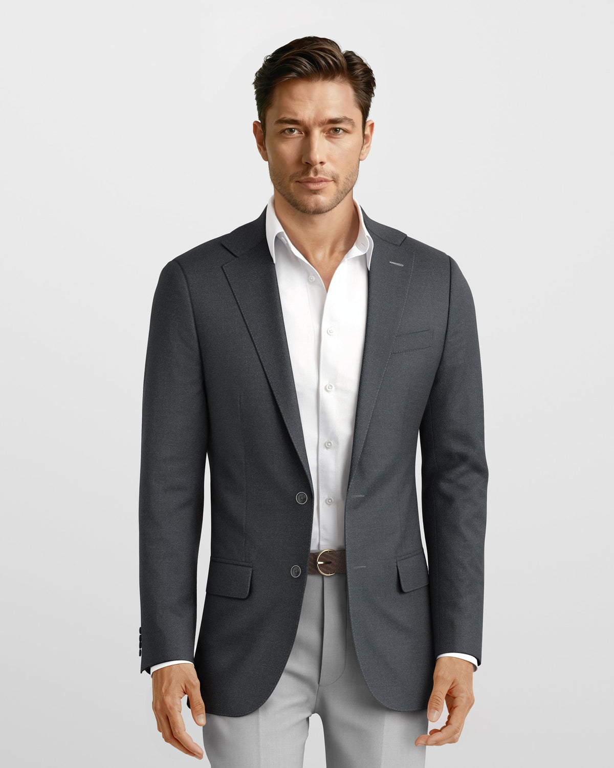 Dark Charcoal Hopsack Bond Blazer