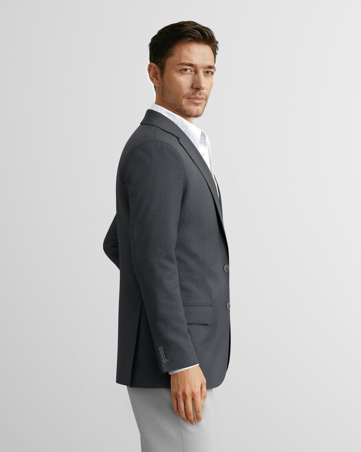 Dark Charcoal Hopsack Bond Blazer