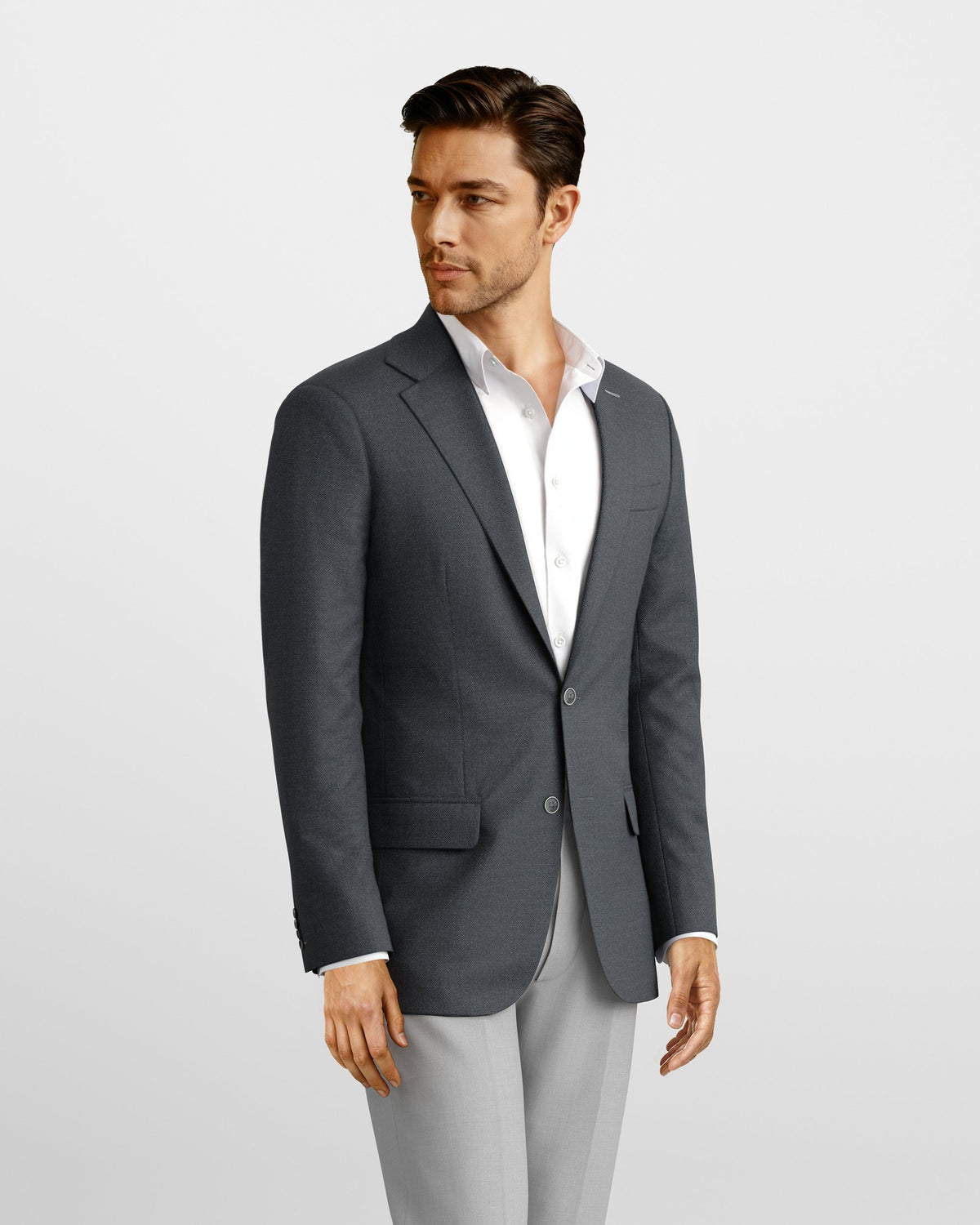 Dark Charcoal Hopsack Bond Blazer