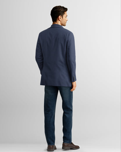 Deconstructed Navy Hopsack Bond Blazer