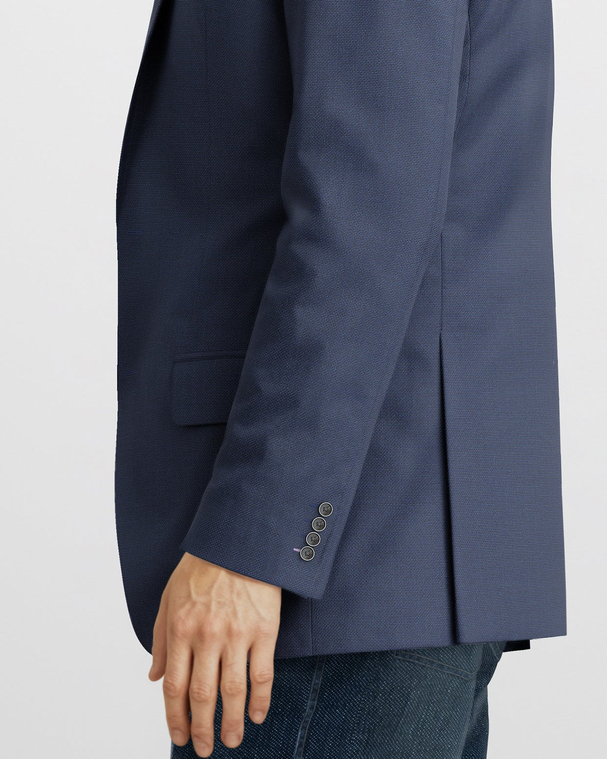 Deconstructed Navy Hopsack Bond Blazer