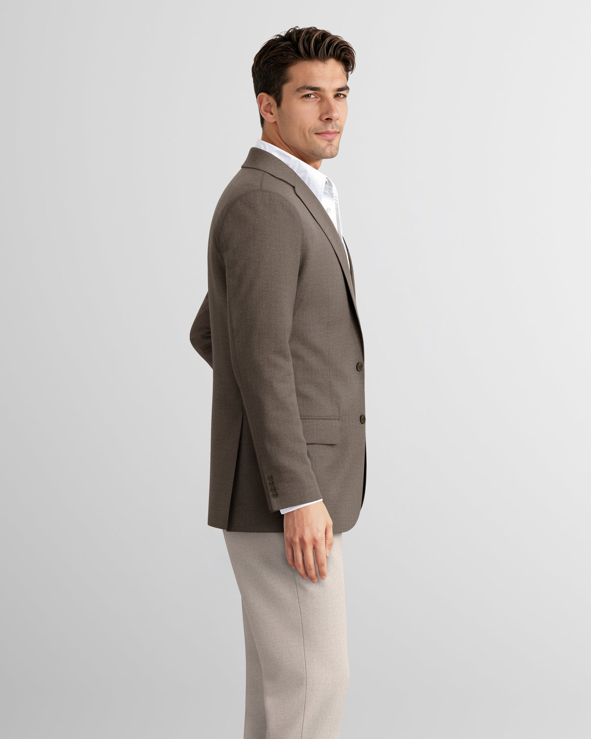Dark Taupe Hopsack Bond Blazer