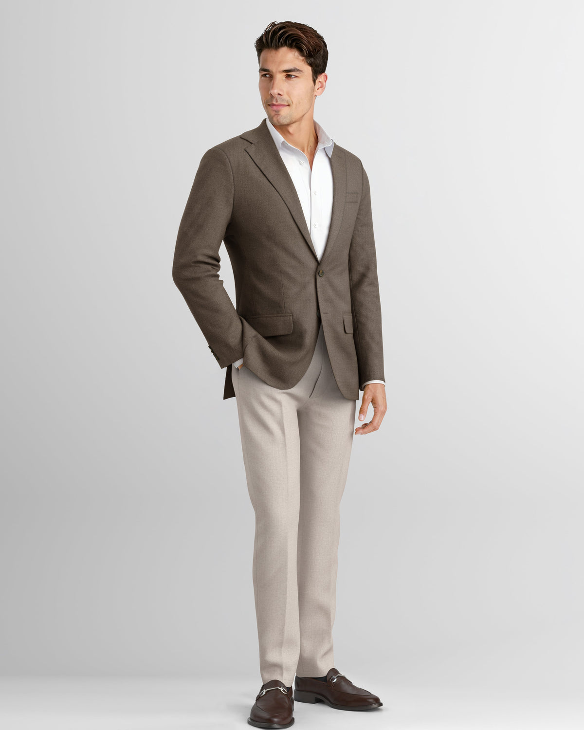 Dark Taupe Hopsack Bond Blazer