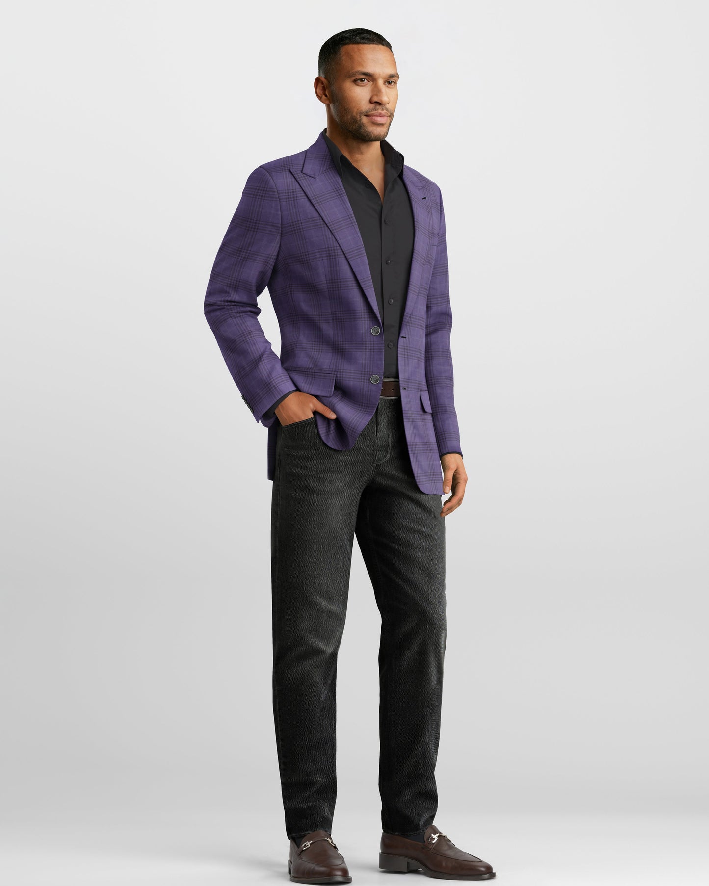 Peak Lapel Aubergine Milano Blazer