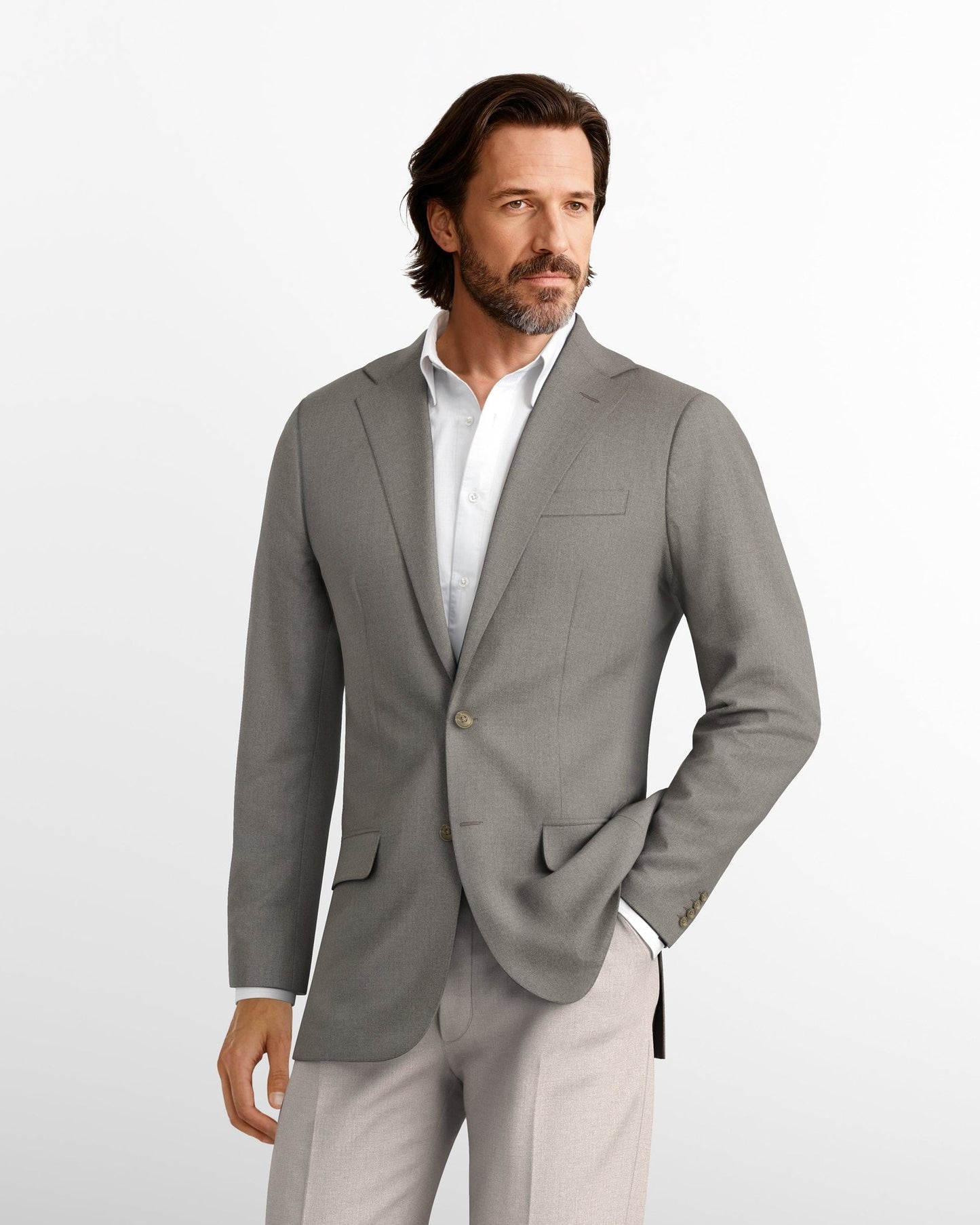 Taupe Flannel Aspen Blazer